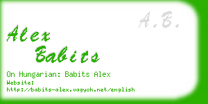 alex babits business card